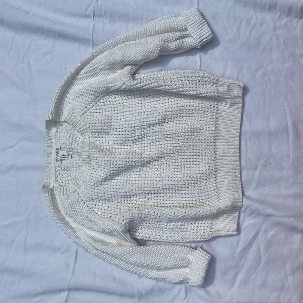 White knit sweater